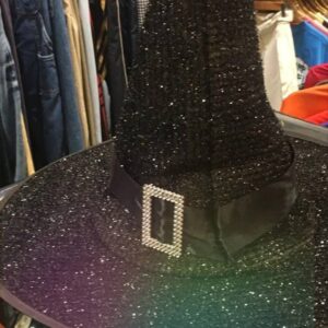 Sombrero bruja negro hebilla