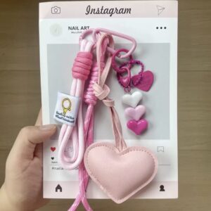 Llavero corazon rosa